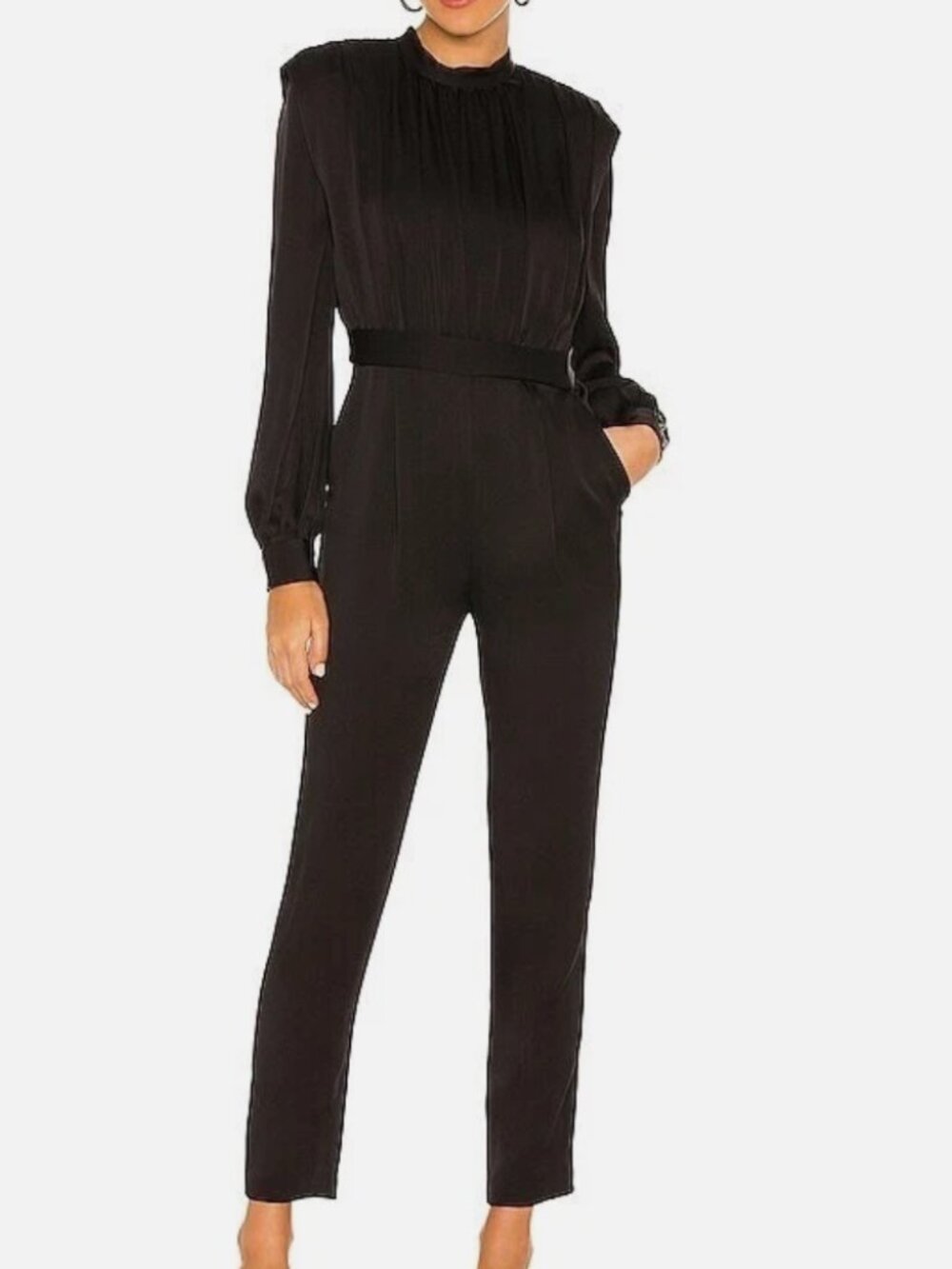 Veronica Beard Black Long-Sleeve Jumpsuit - US 8